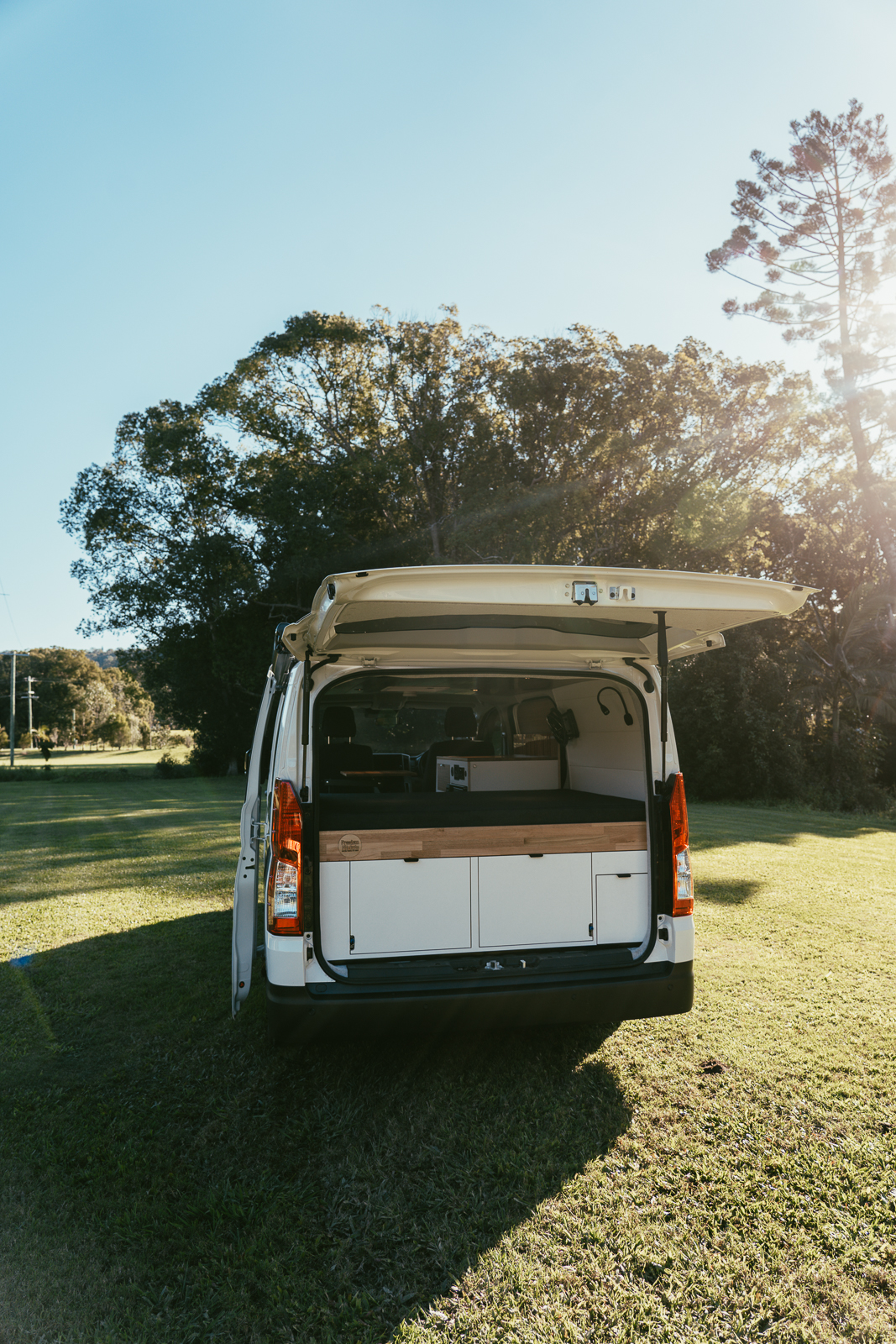 2025 Toyota HiAce campervan, rear tailgate open